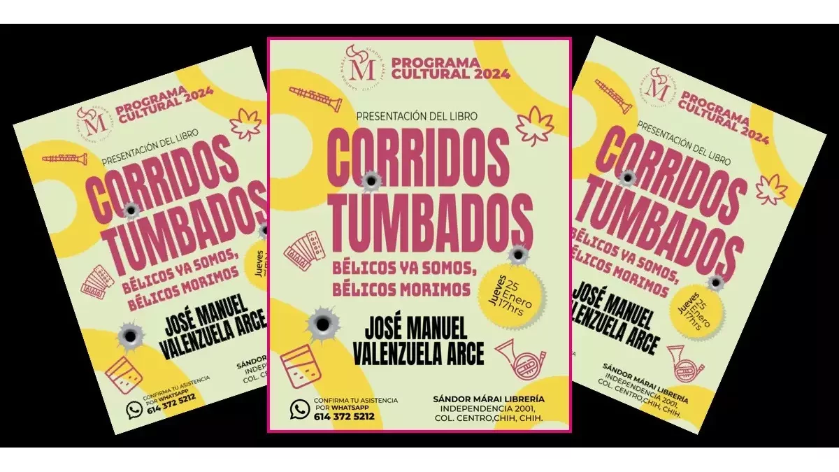 José Manuel Valenzuela presentará su libro “Corridos tumbados” en Sándor Márai Librería